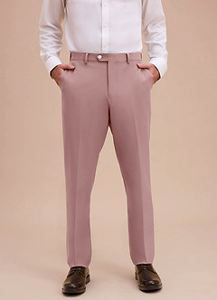 front Ethan Dusty Rose Refined Weave Dress Pants