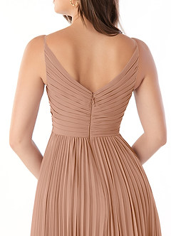 Azazie Raychelle Bridesmaid Dresses Champagne Rose A-Line V-Neck Chiffon Dress image6