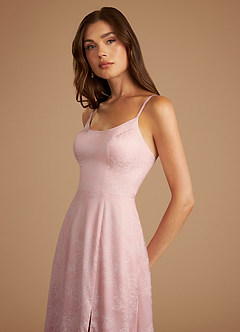 Azazie Moira Bridesmaid Dresses Pastel Pink Blossom A-Line with Pockets Blossom Dress image6
