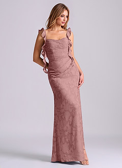 Azazie Jessamine Suknie dla druhen Syrena Gorset Kwiatowe wypalenie Do ziemi Sukienka image3