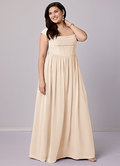 Barbie ♥ Azazie Bridesmaid Dresses White Alabaster A-Line Corset Chiffon Dress image21