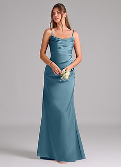 Azazie Lucille Robes de demoiselle d'honneur Robe Sirène Convertible en Satin extensible Sans bretelle Bermude image7