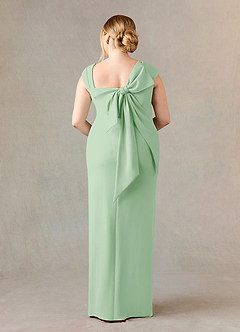 Azazie Ellen Mother of the Bride Dresses Dusty Sage Sheath Side Slit Stretch Crepe Dress image8