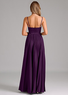 Azazie Akiko Bridesmaid Dresses Grape A-Line Sweetheart Neckline Stretch Satin Dress image2