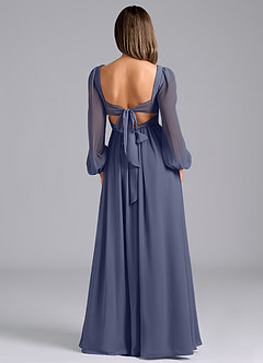 Azazie Teri Bridesmaid Dresses Stormy A-Line Long Sleeve Chiffon Dress image2