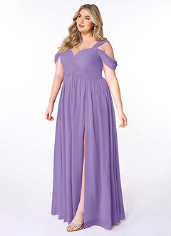 Azazie Lianne Bridesmaid Dresses Tahiti A-Line Off the Shoulder Chiffon Dress image10