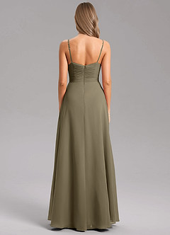 Azazie Terese Bridesmaid Dresses Willow Green A-Line Pleated Chiffon Dress image2