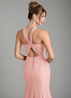Azazie Rue Bridesmaid Dresses Rosette A-Line Halter Chiffon Dress image6
