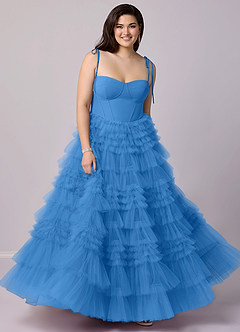 Barbie ♥ Azazie Bridesmaid Dresses Blue Jay A-Line Sweetheart Neckline Tulle Dress image6