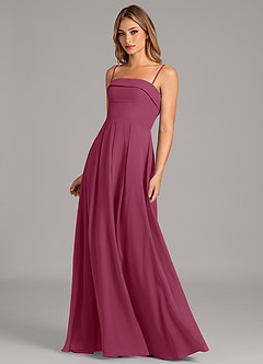 Azazie Lucienne Robes de demoiselle d'honneur Robe Trapèze Convertible en Mousseline de soie Sans bretelles Mûre image6