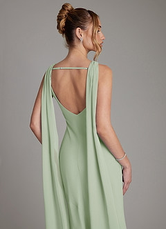 Azazie Essence Bridesmaid Dresses Dusty Sage Sheath Chiffon Dress image7
