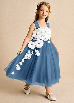 Azazie Dovey Abiti da Ragazza di Fiori Abito Principessa in Tulle Fiocco Crepuscolo image6
