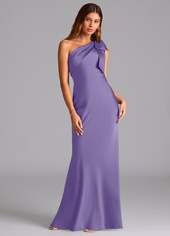 Azazie Yuanna Bridesmaid Dresses Tahiti Mermaid One Shoulder Stretch Satin Dress image3