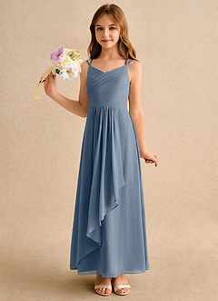 Azazie Zaida Girls Formal Flower Girl Klänningar Klänning A-Line i Chiffong Plisserad image6