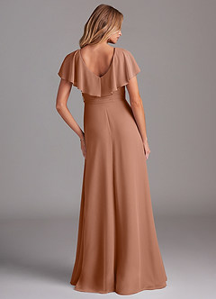 Azazie Lainey Abiti da Damigella Abito A-Line in Chiffon Con Tasche Bronzo image7