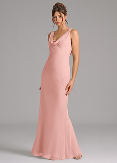 Azazie Rylina Bridesmaid Dresses Rosette Mermaid Pleated Chiffon Dress image4