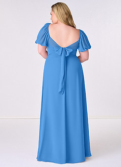 Barbie ♥ Azazie Bridesmaid Dresses Blue Jay A-Line Pleated Chiffon Dress image8