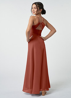 Azazie Avelina Junior Auburn A-Line Pleated Chiffon Dress image5
