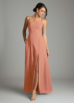 Azazie Debra Bridesmaid Dresses MAI TAI A-Line with Pockets Chiffon Convertible Dress image4