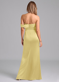 Azazie Lisbeth Bridesmaid Dresses Lemon Sorbet Mermaid Off the Shoulder Stretch Satin Convertible Dress image7