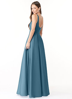 Azazie Neve Bridesmaid Dresses Bermuda Ball-Gown with Pockets Stretch Satin Dress image4