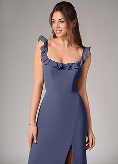 Azazie Callie Bridesmaid Dresses Stormy Mermaid Side Slit Chiffon Convertible Dress image6