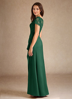 Azazie Santa Ana Kleider für die Brautmutter A-Linie Spitze Stretch-Satin Kleid Dunkelgrün image5