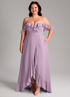 Azazie Lyra Bridesmaid Dresses Wisteria A-Line Chiffon Convertible Dress image16