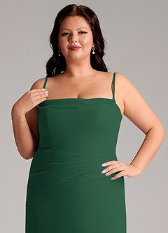 Azazie Leonis Bridesmaid Dresses Dark Green Sheath Strapless Chiffon Convertible Dress image15