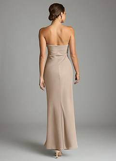 Azazie Saylor Bridesmaid Dresses Taupe Mermaid Strapless Chiffon Dress image11