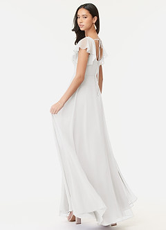Azazie Bondi Bridesmaid Dresses Ivory A-Line Ruffled Chiffon Dress image5