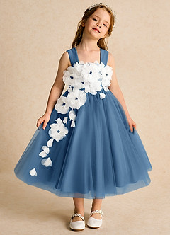 Azazie Dovey Abiti da Ragazza di Fiori Abito Principessa in Tulle Fiocco Crepuscolo image2
