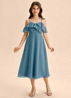 Azazie Kamilla Junior Klä av A-Line i Chiffong Av axeln image6