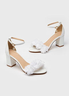 front 3D Floral Block Heel Sandals