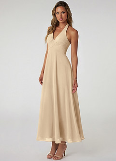 Azazie Tessie Suknie dla druhen Linia A Pofałdowany Szyfon Długość kostki Sukienka image3