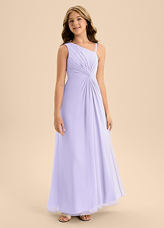Azazie Brooke Junior Abito A-Line in Chiffon Spacco Laterale Lilla image5