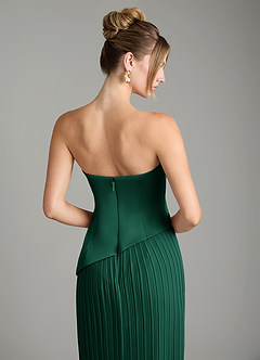 Azazie Tierney Bridesmaid Dresses Emerald A-Line Strapless Chiffon Convertible Dress image12