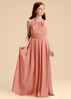 Azazie Bibiane Junior Klä av A-Line i Stretch Satin Plisserad image1