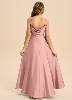 Azazie Bug Junior Abito A-Line in Raso Elasticizzato Plissettato Rosetta image1