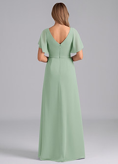 Azazie Ambrosia Bridesmaid Dresses Agave A-Line Pleated Chiffon Dress image6