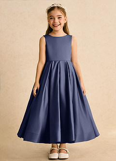 Azazie Cailee Blumenmädchenkleider Ballkleid Plissee Matte Satin Kleid Sturm image6