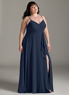 Azazie Akita Bridesmaid Dresses Dark Navy A-Line Chiffon Dress image7