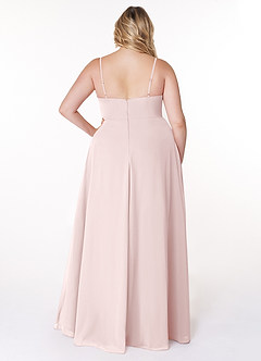 Azazie Moira Bridesmaid Dresses Blushing Pink A-Line Scoop Chiffon Dress image9