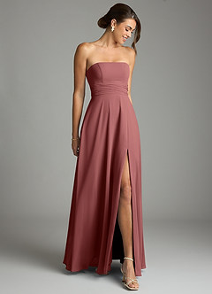 Azazie Tamira Suknie dla druhen Linia A Pofałdowany Szyfon Do ziemi Sukienka image2