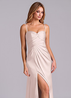 Azazie Sabrine Jurken voor bruidsmeisjes Jurk van Stretch Satijn met A-Lijn Sweetheart Halslijn Blozend Roze image6