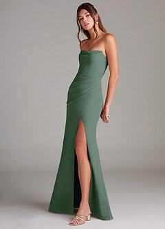 Azazie Leonis Bridesmaid Dresses Eucalyptus Sheath Strapless Chiffon Convertible Dress image3