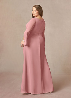 Azazie Belinda Mother of the Bride Dresses Dusty Rose A-Line V-Neck Pleated Chiffon Dress image9
