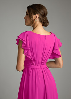 Azazie Daphne Modest Bridesmaid Dresses A-Line Ruffled Chiffon Floor-Length Dress image6