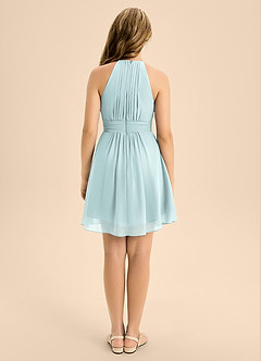 Azazie Bonnie Junior Mist A-Line Pleated Chiffon Dress image2