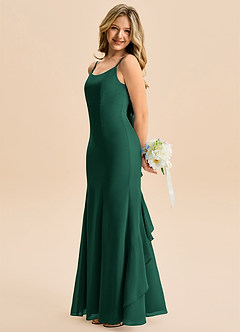 Azazie Lioren Junior Emerald Mermaid Bow Chiffon Dress image2